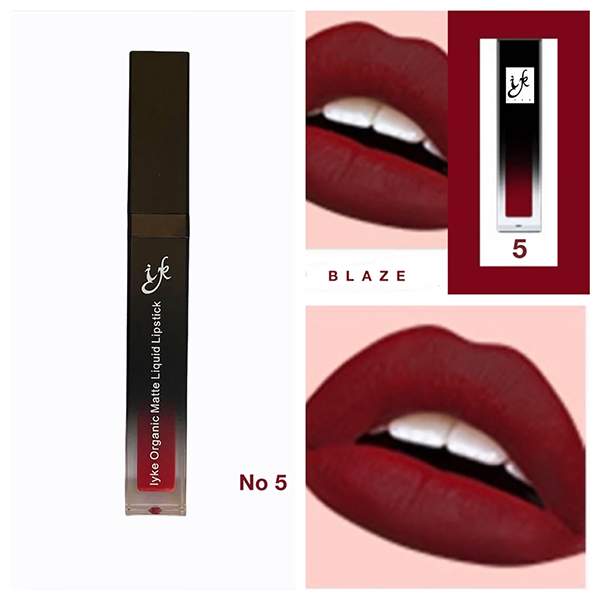 IYKE Blaze Organic Matte Liquid Lipstick.  (BLAZE-5 )  ✅Long lasting  ✅Waterproof  ✅None sticky  ✅Radiant.