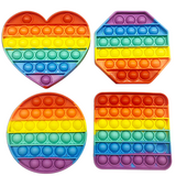 Iyke 4PCS (Heart, Octagon, Square, Circle) Pop It Fidget Toy ~ Free Postage