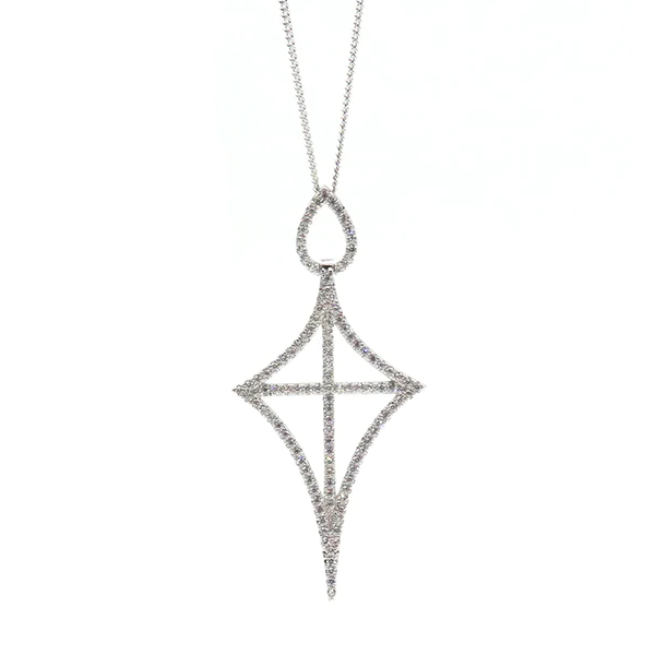 VIEON Diamond Cross Shape Necklace with Pendant