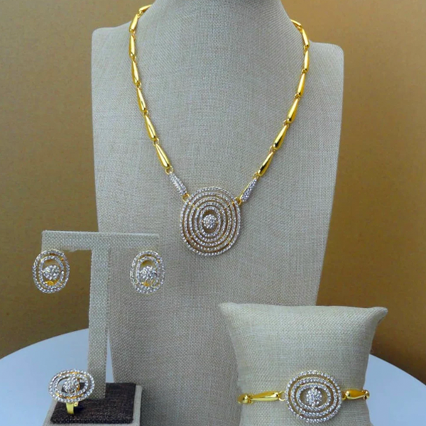 18ct Gold plated Jewellery set with Crystal Rhinestone